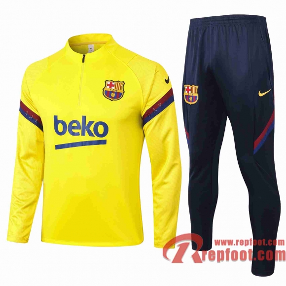 Barcelone Survetement Foot Enfant 20 21 Jaune vif