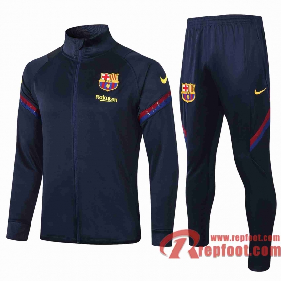 Barcelone Survetement Foot Enfant - Veste 20 21 bleu marin