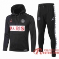 PSG Paris Survetement Foot Sweat a Capuche Enfant - Veste noir 20 21 rouge et blanc Paris