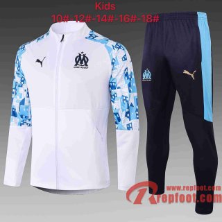 Olympique De Marseille Survetement Foot Enfant - Veste blanc 20 21 E461