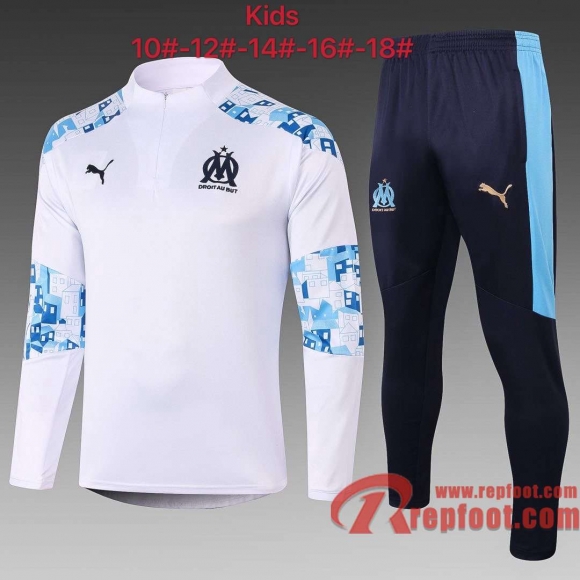 Olympique De Marseille Survetement Foot Enfant blanc 20 21 E462