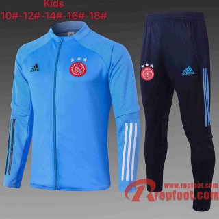 Ajax Survetement Foot Enfant - Veste Bleu clair 20 21 E463