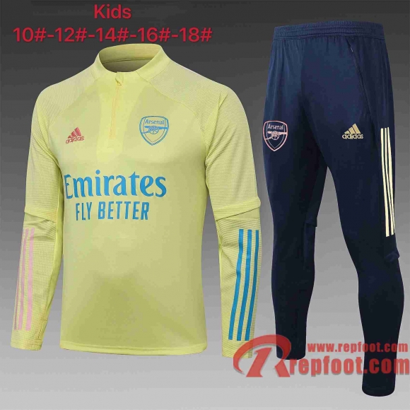 Arsenal Survetement Foot Enfant Jaune 20 21 E468  Arsenal Survetement Foot Enfant Jaune 20 21 E468