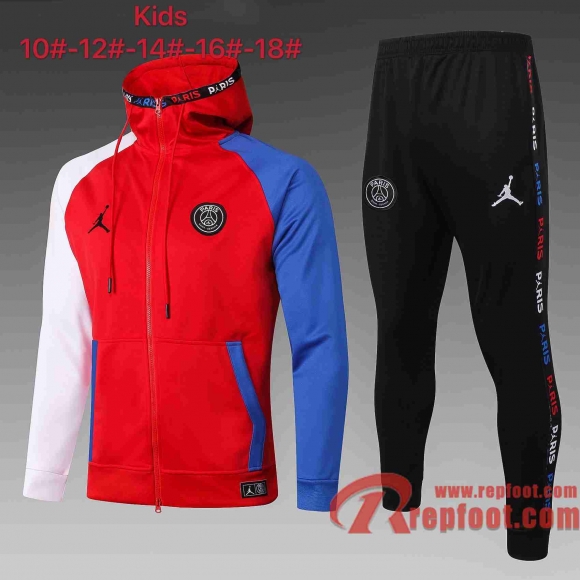 Airman Survetement Foot Enfant - Veste Sweat a Capuche rouge 20 21 E473