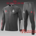 Real Madrid Survetement Foot Enfant - Veste Gris foncé 20 21 E479