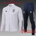 Juventus Survetement Foot Enfant - Veste Gris clair 20 21 E484