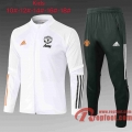 Manchester United Survetement Foot Enfant - Veste blanc 20 21 E497