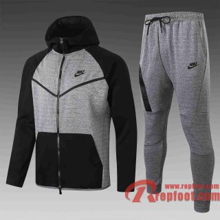 Airman Survetement Foot Sweat a Capuche - Veste gris 20 21 Poche noire