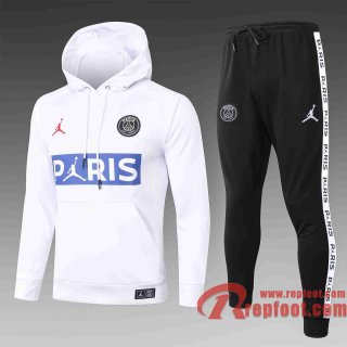 PSG Paris Survetement Foot Sweat a Capuche - Veste blanc 20 21 bleu Paris