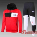 Airman Survetement Foot Sweat a Capuche - Veste rouge 20 21 rouge et blanc Logo