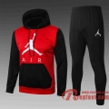 Airman Survetement Foot Sweat a Capuche - Veste rouge 20 21 Manches noires