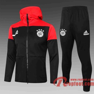Bayern Munich Veste foot - Sweat a Capuche Noir et rouge 20 21 F277