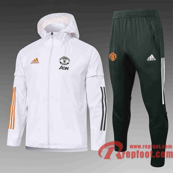 Manchester United Coupe Vent blanc 20 21 G068  Manchester United Coupe Vent blanc 20 21 G068