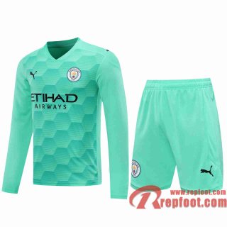 Manchester City Maillots foot Gardiens de but Manche Longue blue-green 20 21