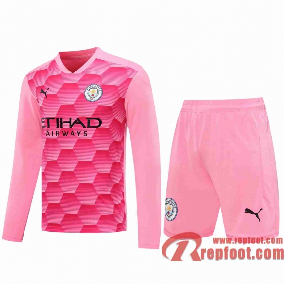 Manchester City Maillots foot Gardiens de but Manche Longue Pink 20 21