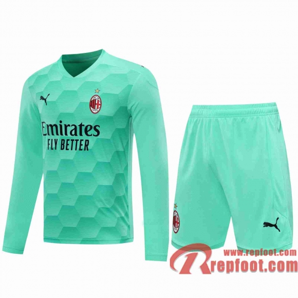 AC Milan Maillots foot Gardiens de but Manche Longue blue-green 20 21