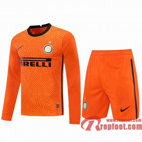 Inter Milan Maillots foot Gardiens de but Manche Longue Orange 20 21