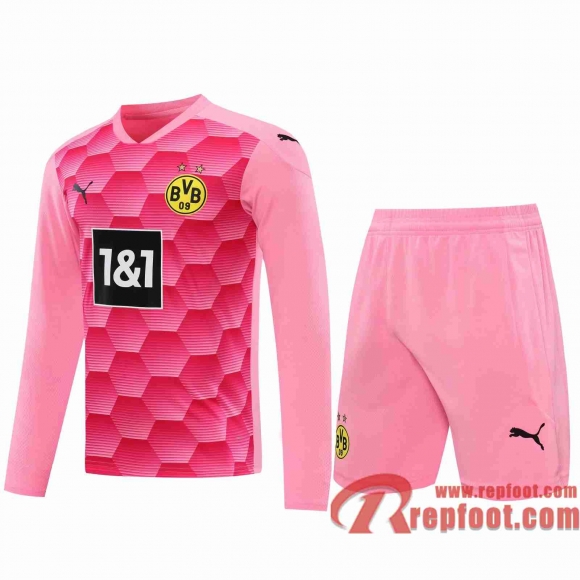 Dortmund BVB Maillots foot Gardiens de but Manche Longue Pink 20 21