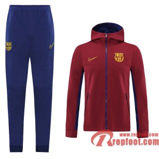 Barcelone Veste foot - Sweat a Capuche Bordeaux - 20 21 J131