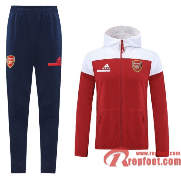 Arsenal Veste foot - Sweat a Capuche rouge - 20 21 J132