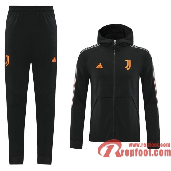 Juventus Veste foot - Sweat a Capuche noir - Sangles 20 21 J134