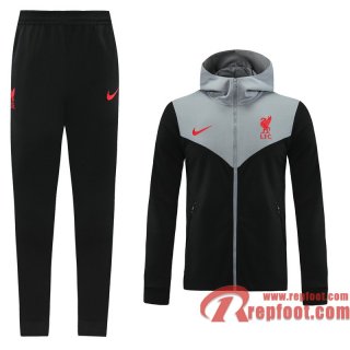 Liverpool Veste foot - Sweat a Capuche noir - 20 21 J142