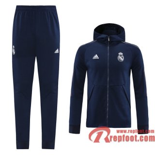 Real Madrid Veste foot - Sweat a Capuche Bleu foncE - Sangles 20 21 J143