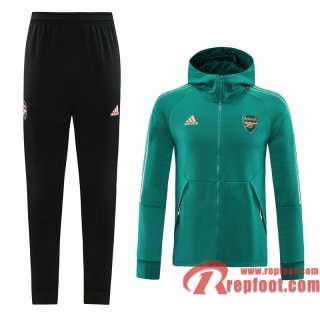 Arsenal Veste foot - Sweat a Capuche vert - Sangles 20 21 J144