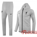 Liverpool Veste foot - Sweat a Capuche gris clair - 20 21 J161