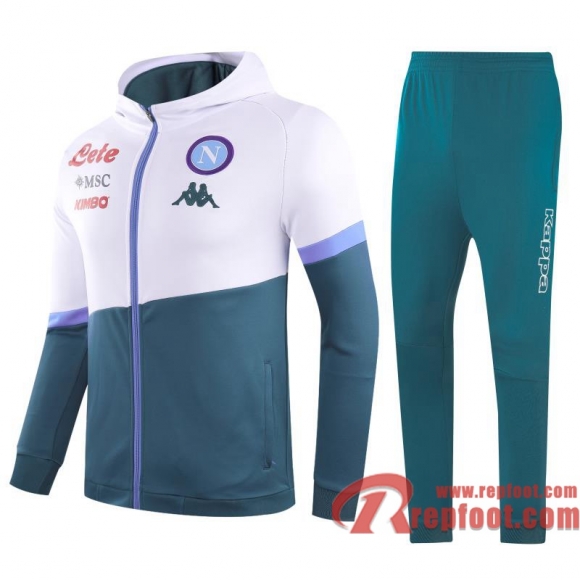 SSC Naples Veste foot blanc vert - 20 21 J163  SSC Naples Veste foot blanc vert - 20 21 J163