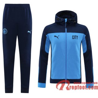 Manchester City Veste foot - Sweat a Capuche saphir 20 21 J170