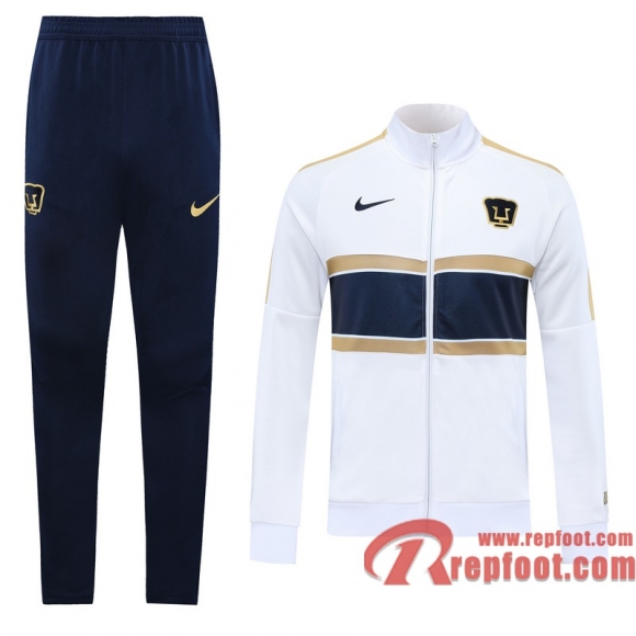 Pumas UNAM Veste foot blanc - Version du joueur 20 21 J29  Pumas UNAM Veste foot blanc - Version du joueur 20 21 J29