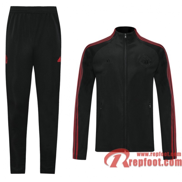 Manchester United Veste foot noir - Sangles 20 21 J38 Manchester United Veste foot noir - Sangles 20 21 J38