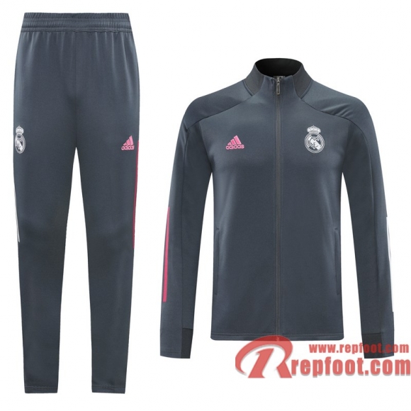 Real Madrid Veste foot Gris foncE - Entrainement 20 21 J86