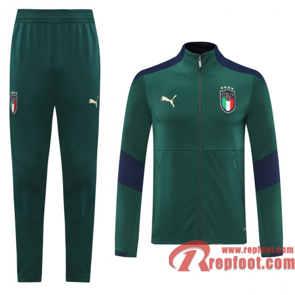 Italie Veste foot Vert foncE - Entrainement 20 21 J89  Italie Veste foot Vert foncE - Entrainement 20 21 J89