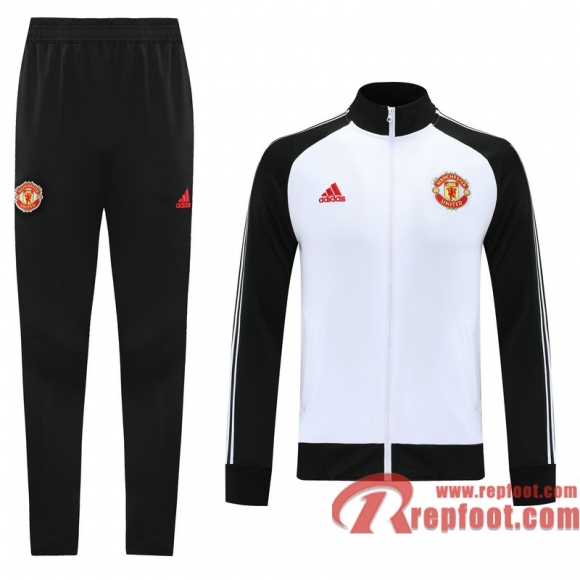 Manchester United Veste foot blanc - Sangles 20 21 J95