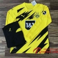 Dortmund BVB Maillots foot Domicile Manche Longue 20 21