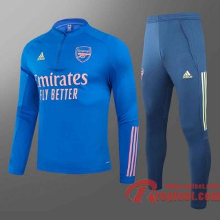 Arsenal Survetement Foot bleu - Fermeture eclair courte 20 21 T89