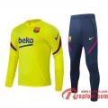 Barcelone Survetement Foot Enfant Jaune - Fermeture eclair courte TK05 Barcelone Survetement Foot Enfant Jaune - Fermeture eclair courte TK05