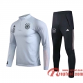 Allemagne Survetement Foot Enfant Gris clair - Fermeture eclair courte TK06 Allemagne Survetement Foot Enfant Gris clair - Fermeture eclair courte TK06
