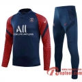 PSG Paris Survetement Foot Enfant Marine - Fermeture eclair courte TK20