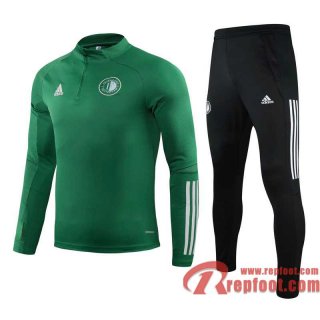 Feyenoord Rotterdam Survetement Foot Enfant vert - Fermeture eclair courte TK28