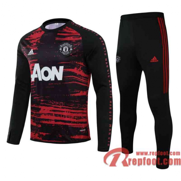 Manchester United Survetement Foot Enfant Rouge noir - Tampographie TK46