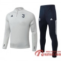 Juventus Survetement Foot Enfant blanc - Fermeture eclair courte TK63