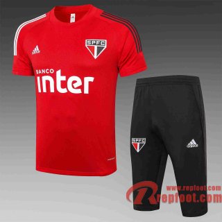 Sao Paulo Survetement Foot T-shirt rouge 20 21 TT09