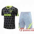 Atletico Madrid Survetement Foot T-shirt Gris fonce 20 21 TT100