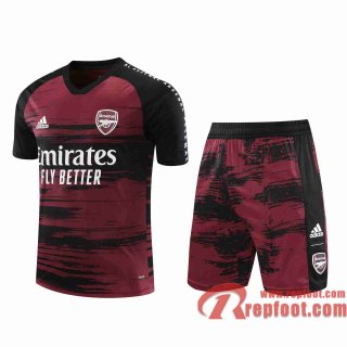 Arsenal Survetement Foot T-shirt Bordeaux/Noir 20 21 TT112