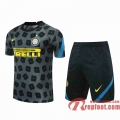 Inter Milan Survetement Foot T-shirt Gris fonce 20 21 TT118