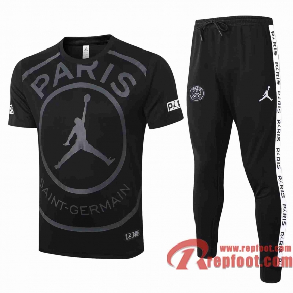 Paris PSG Survetement Foot T-shirt Jordan noir 20 21 TT30