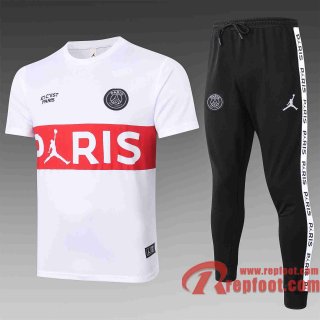 Paris PSG Survetement Foot T-shirt Jordan blanc 20 21 TT31
